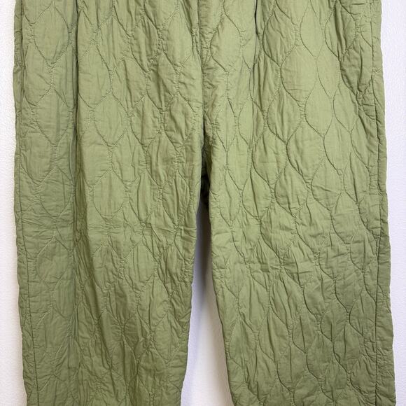Lucy and Yak Chester Trousers Womens 2XL Green Quilted Elastic Organic Cotton - Picture 4 of 10